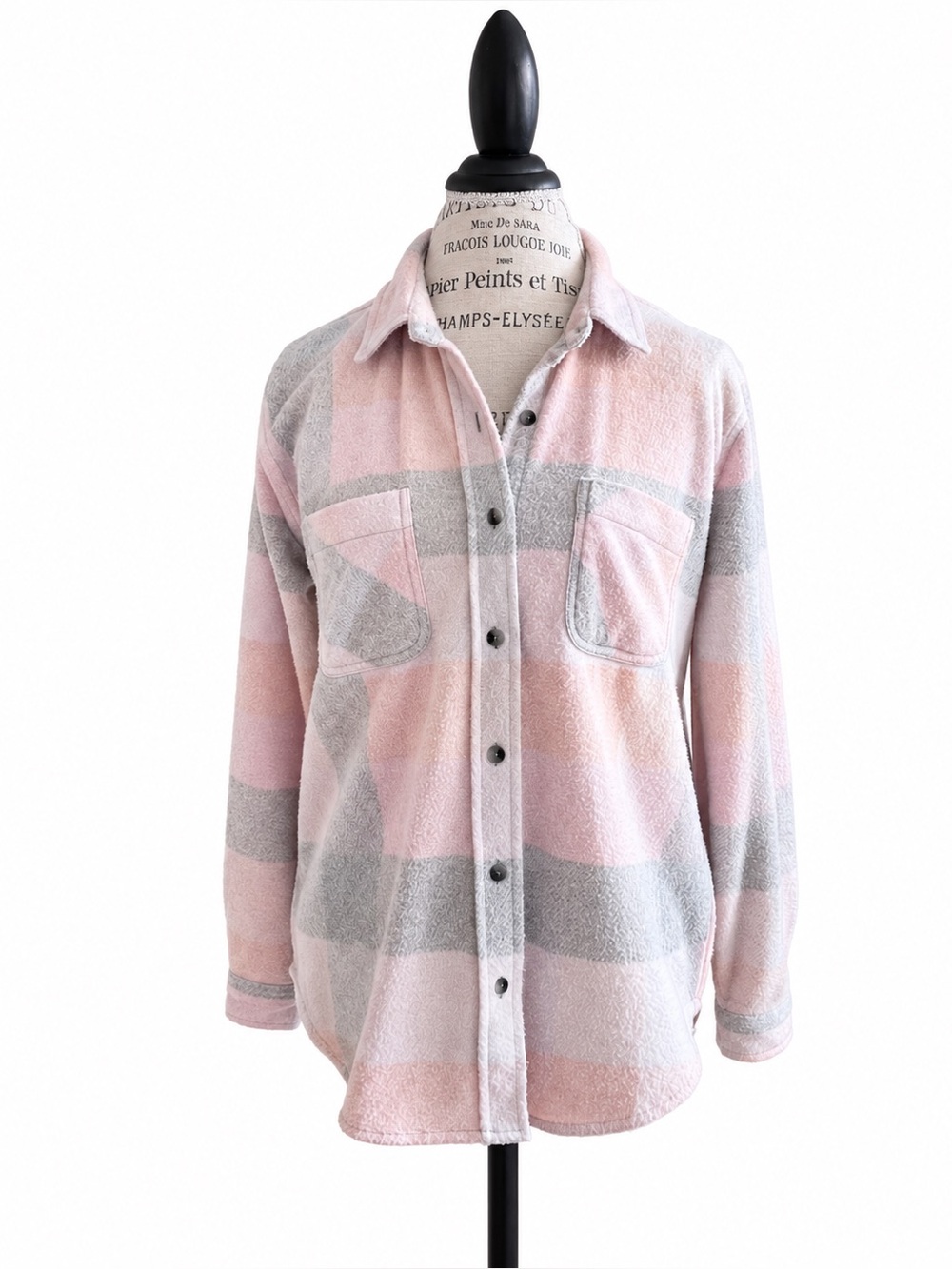 BeachLunchLounge Plaid Button Up Shirt Jacket Shacket Size M